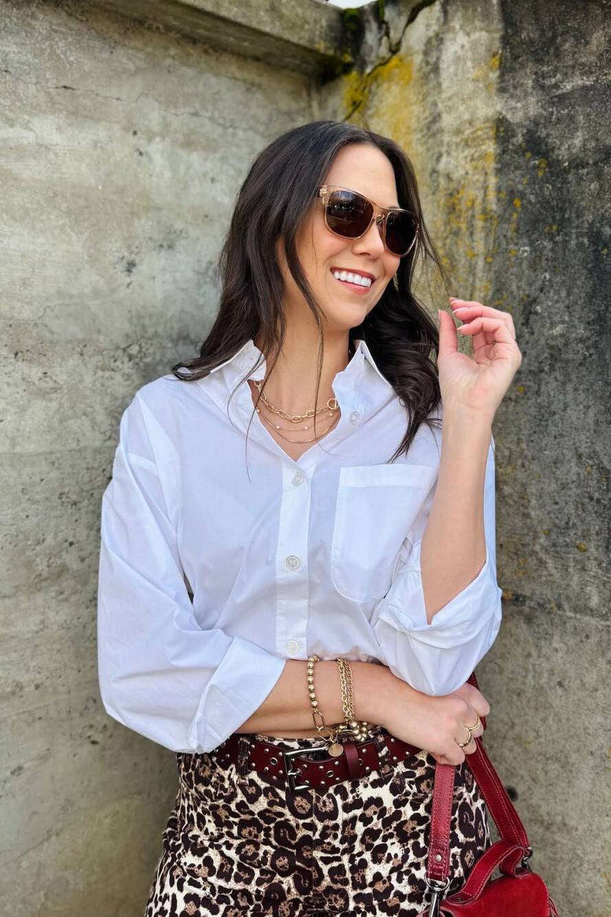 NEW ESQUALO women's cropped blouse in off white